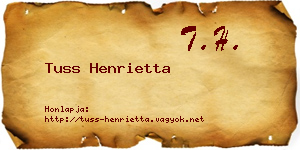 Tuss Henrietta névjegykártya