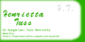 henrietta tuss business card